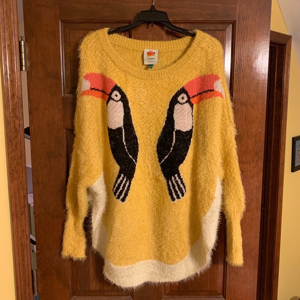Anthropologie Farm Rio NEW yellow sweater